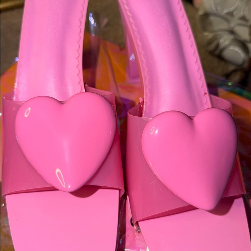 Dolls Kill Pink Heart Heels